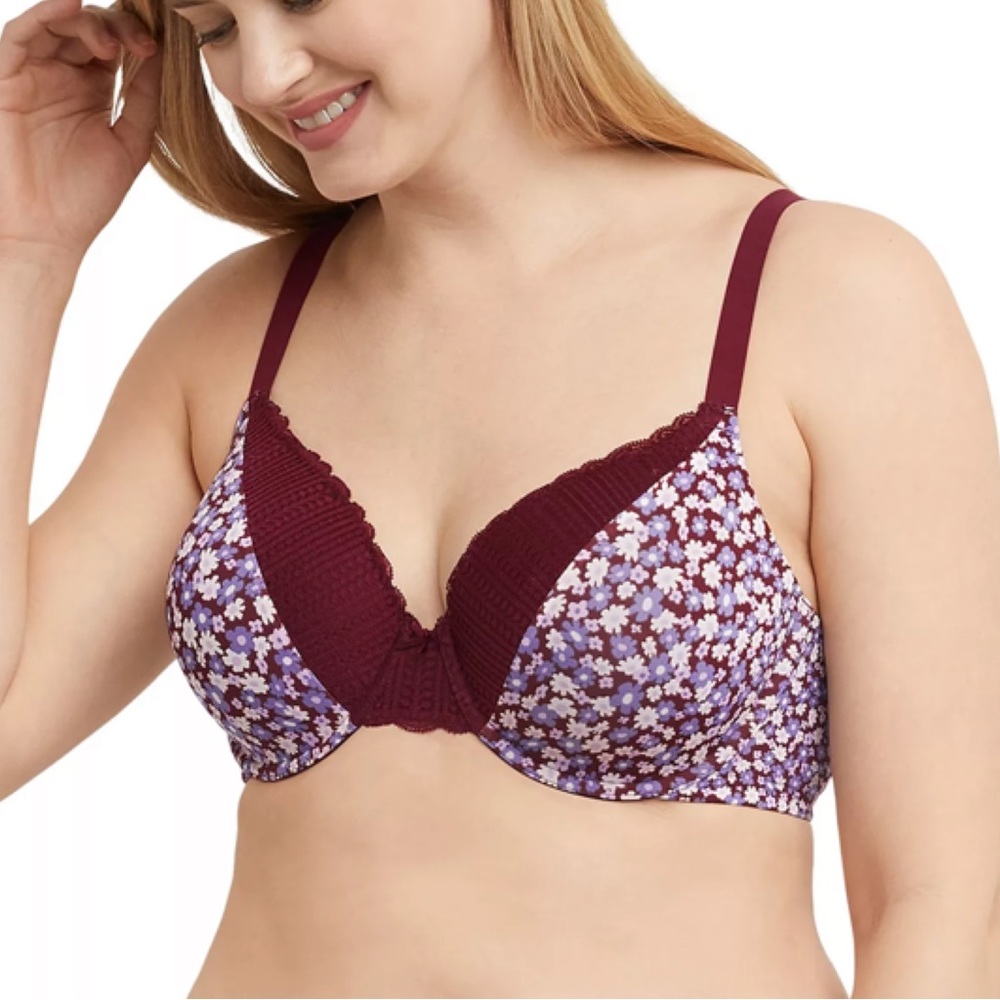 Maidenform 09404 Comfort Devotion Extra Coverage Lace Trim T-Shirt Bra